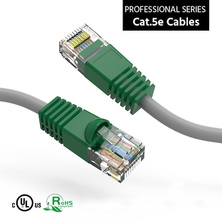 Bestlink Netware CAT5e Crossover Cable- 50Ft- Gray Wire/Green Boot 100529GY